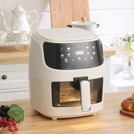Digital 5L Air Fryer with Visible Window White