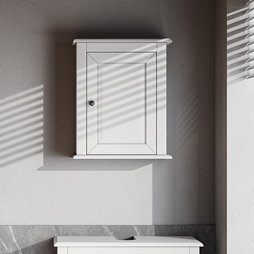 White Wall-Mounted Bathroom Storage Cabinet