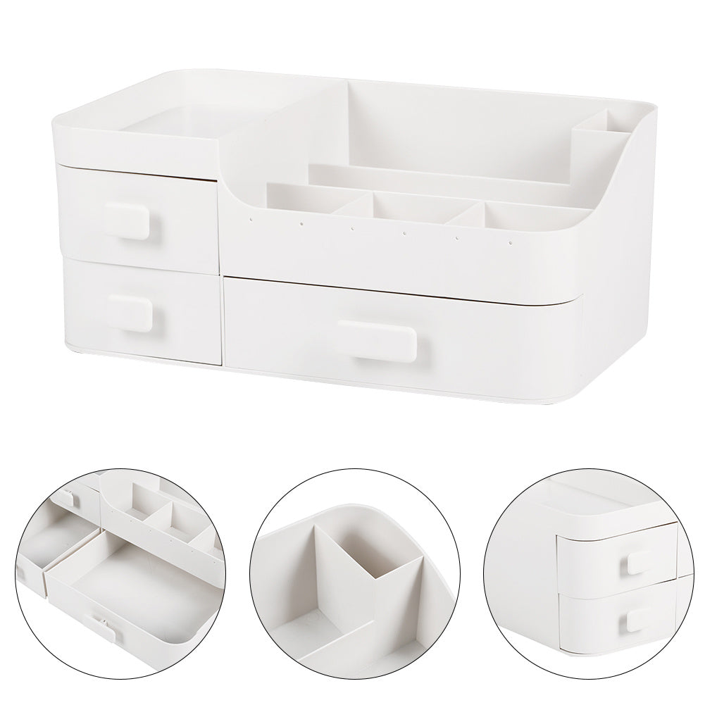 White Plastic Makeup Drawer Organizer