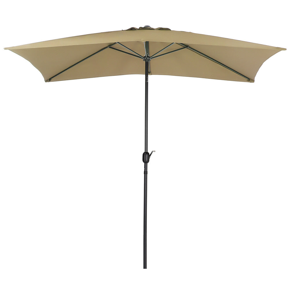 2x3M Large Square Garden Parasol Outdoor Beach Umbrella Patio Sun Shade Crank Tilt No Base, Taupe