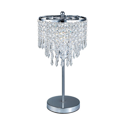 Modern Chrome and Crystal Shade Table Lamp