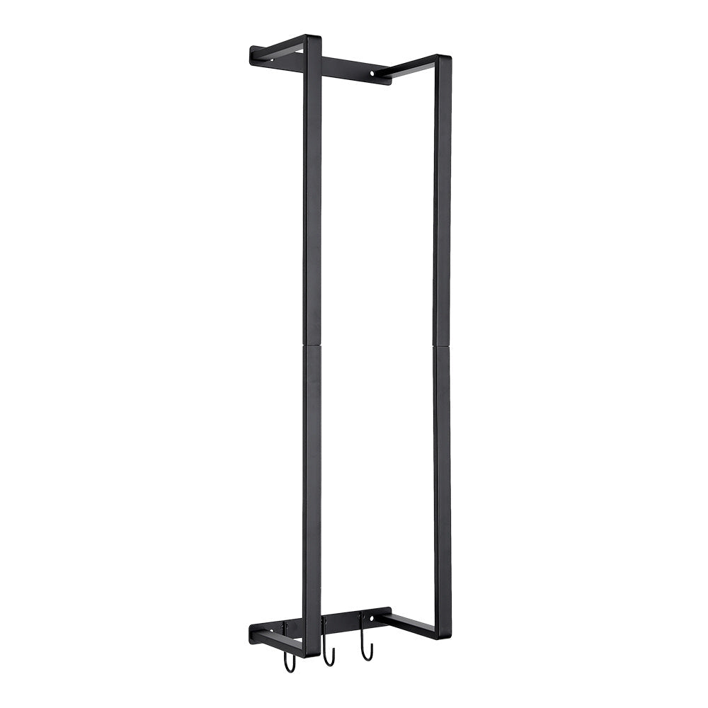 Modern Carbon Steel Wall Towel Rack with Hooks