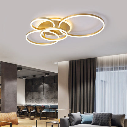 Modern Round LED Chandelier Ceiling Light  5 Circle Cool White