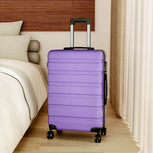 Purple 20 inch Hard Shell Rolling Luggage Trolley Travel Case