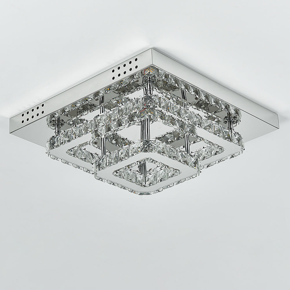 Modern LED Ceiling Light Crystal Chandelier Lamp 40CM Cool White