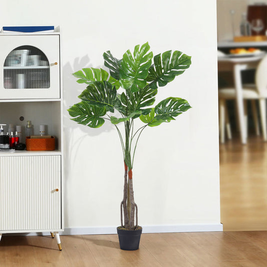 Green 120cm Artificial Monstera Deliciosa Tree in Pot for Decoration