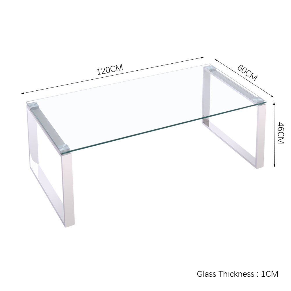 Widen Tempered Glass Console Table with Chrome Stainless Legs