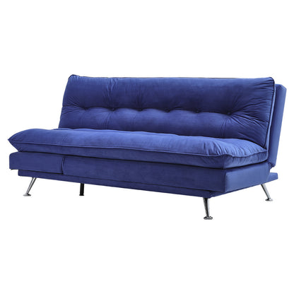 Blue Fabric Upholstered Tufted Sofa Bed