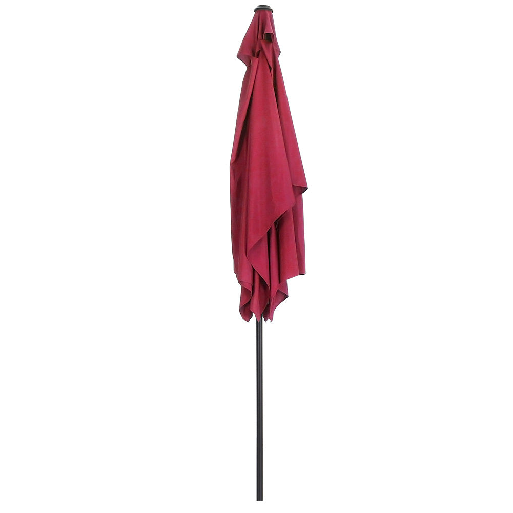 2x3M Parasol Umbrella Patio Sun Shade Crank Tilt with Round Base,Wine Red