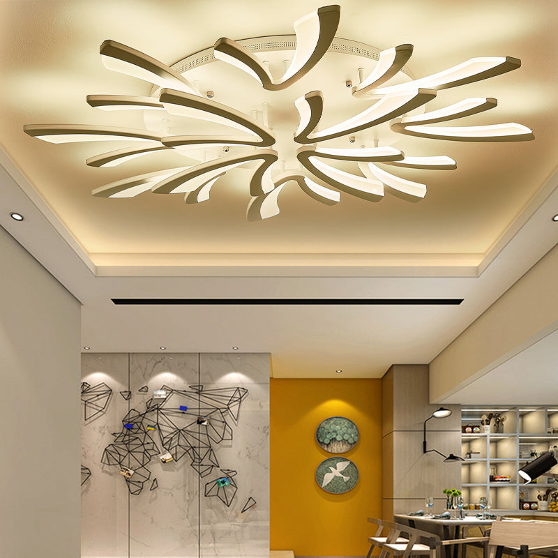 Modern V Shape LED Chandelier Ceiling Light  12 Head Dimmable