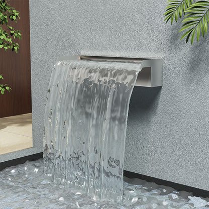 Silver 40cm Garden Pool Stainless Steel Waterfall