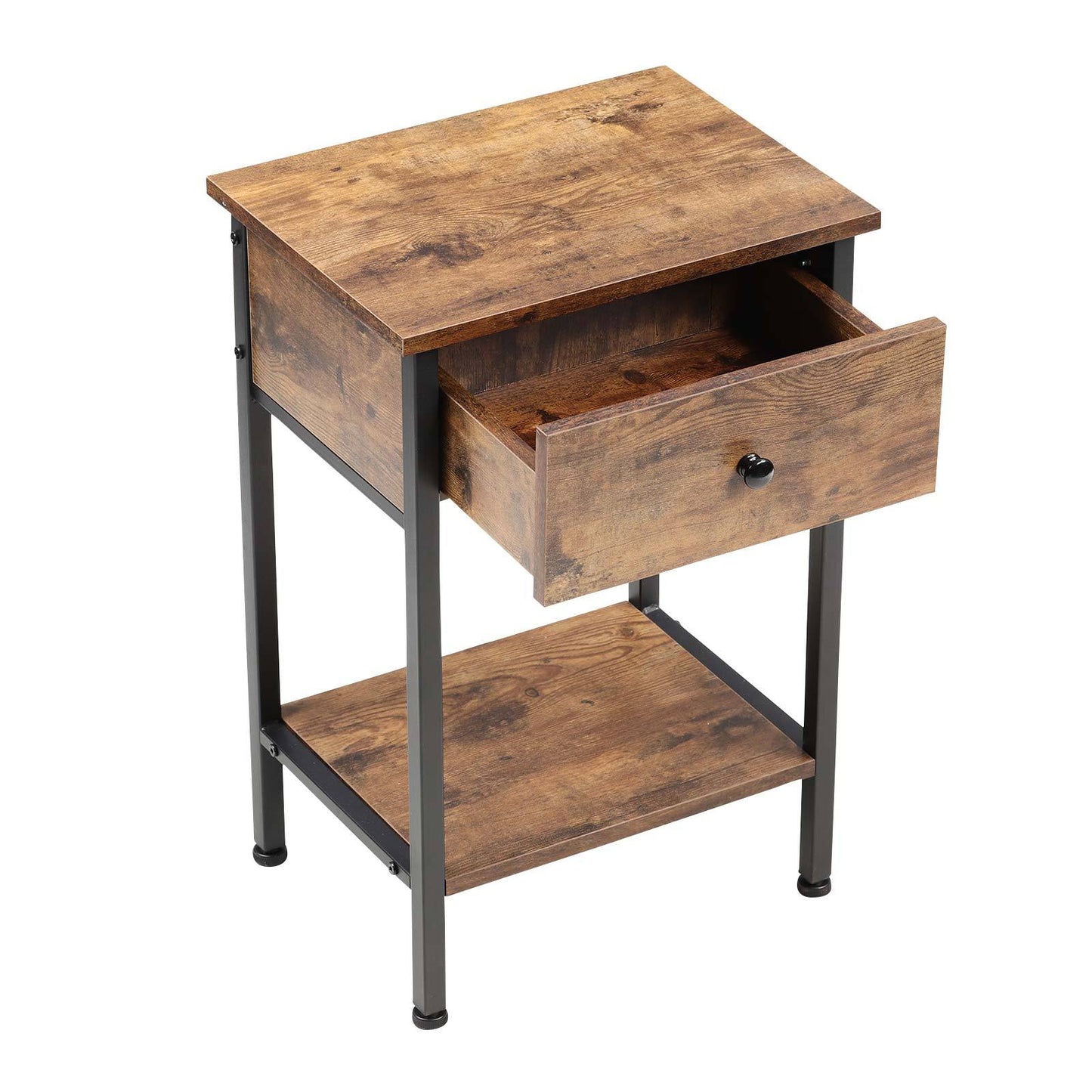 40cm Industrial Side Table with Drawer for Living Room