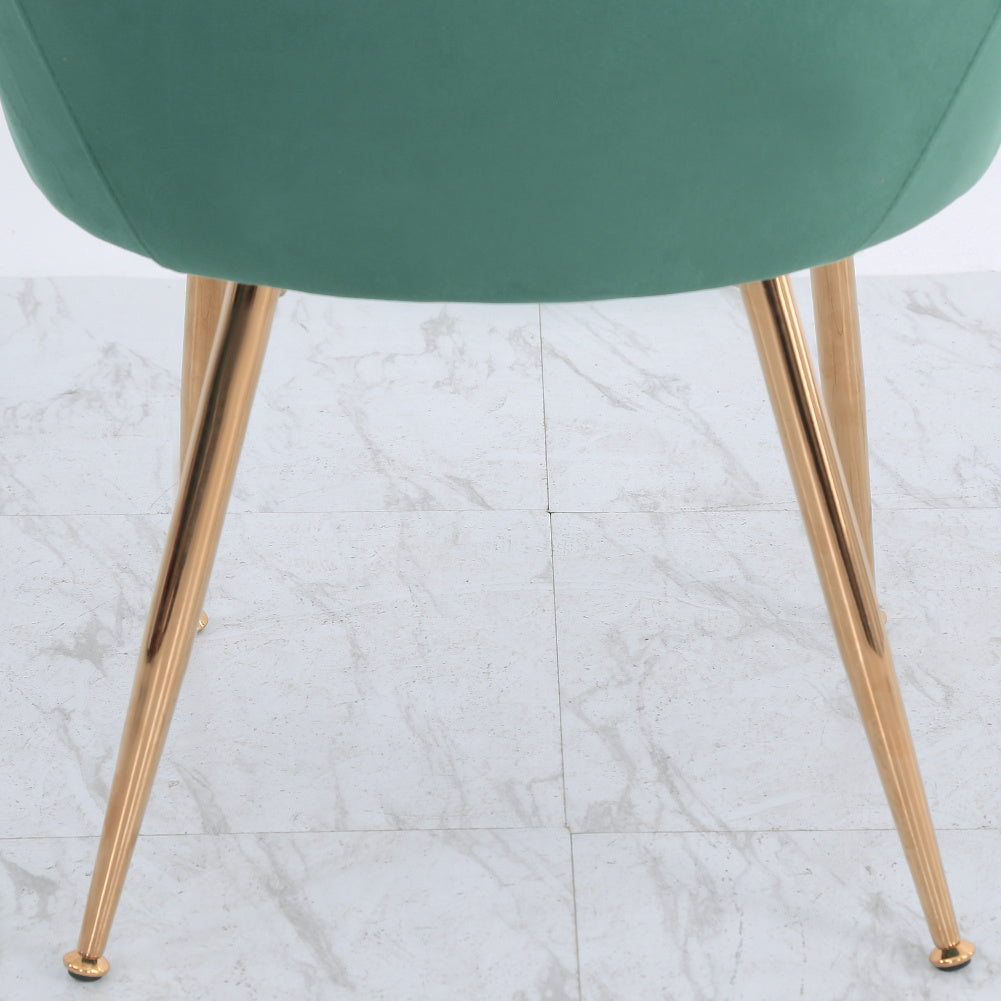 Set of 2 Velvet Dining Chairs with Pad Green