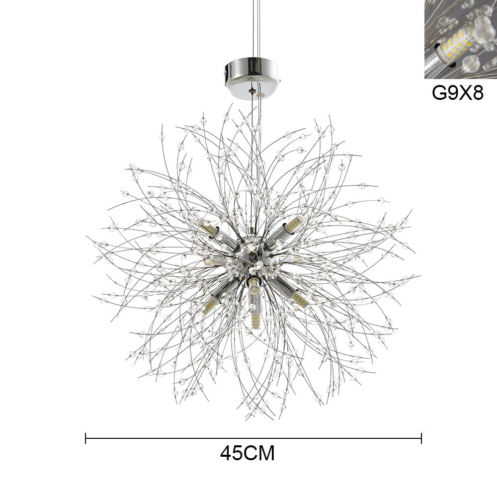 Chrome Beaded Fireworks Pendant Light