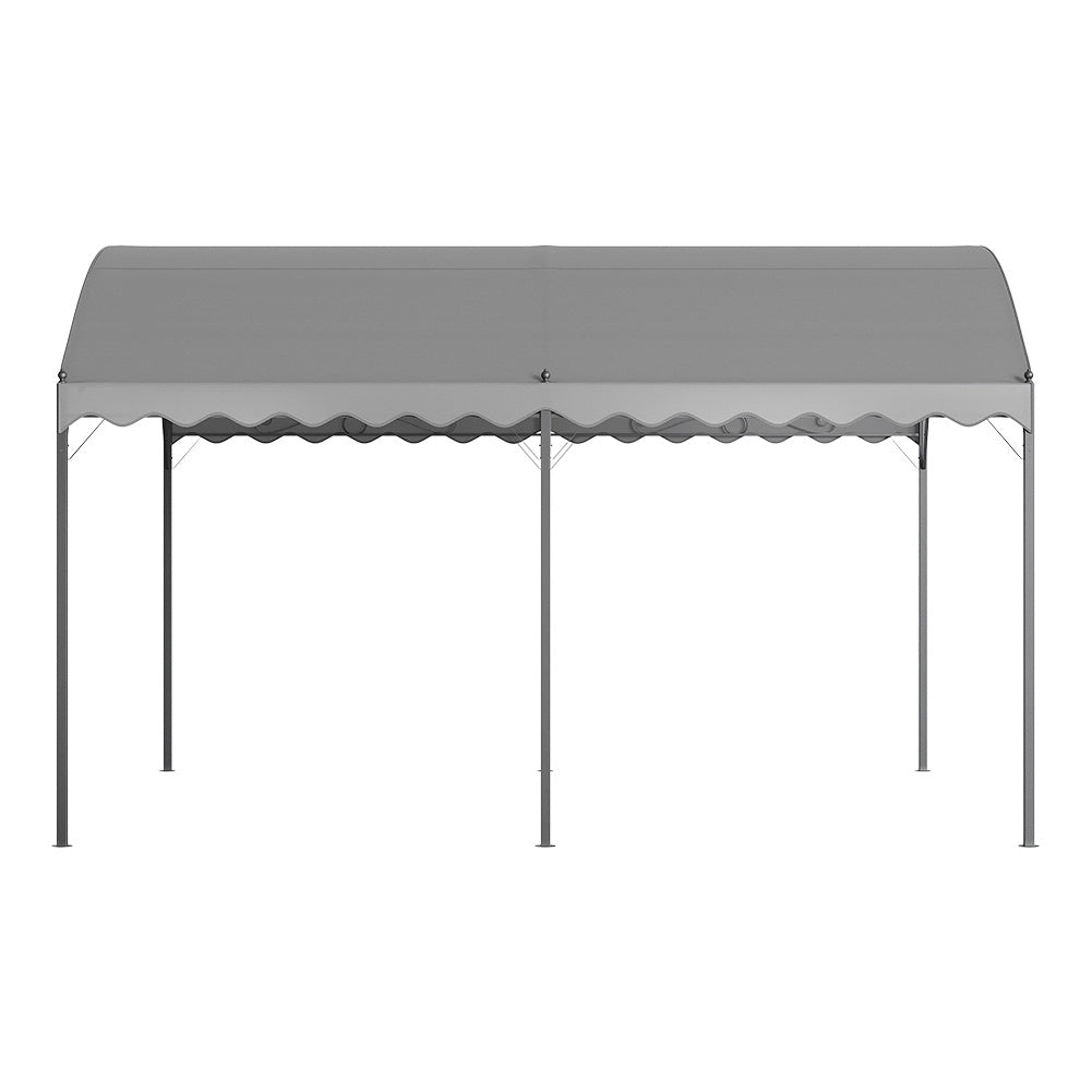 Outdoor Metal Arched Pergola with Shade Grey,4x3x2.6m