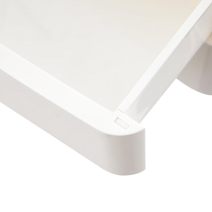 White Desktop Plastic Two Tier Drawer Organizer