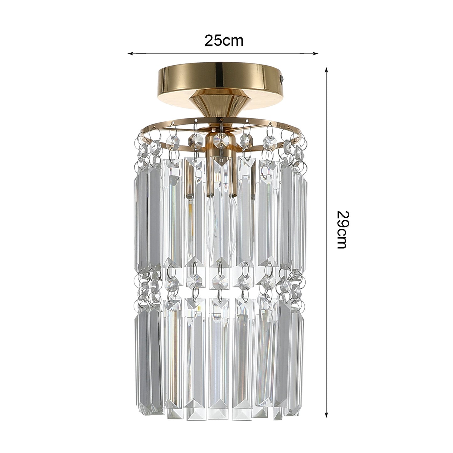 Gold 25x29cm Crystal LED Ceiling Light