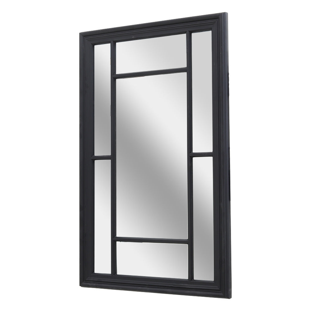 Black Large Frame Garden Wall Hanging Glass Mirror