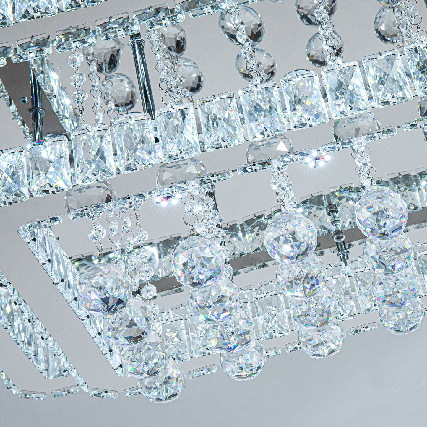 Modern Crystal LED Flush Mount Ceiling Light Fixture 80x60x20CM