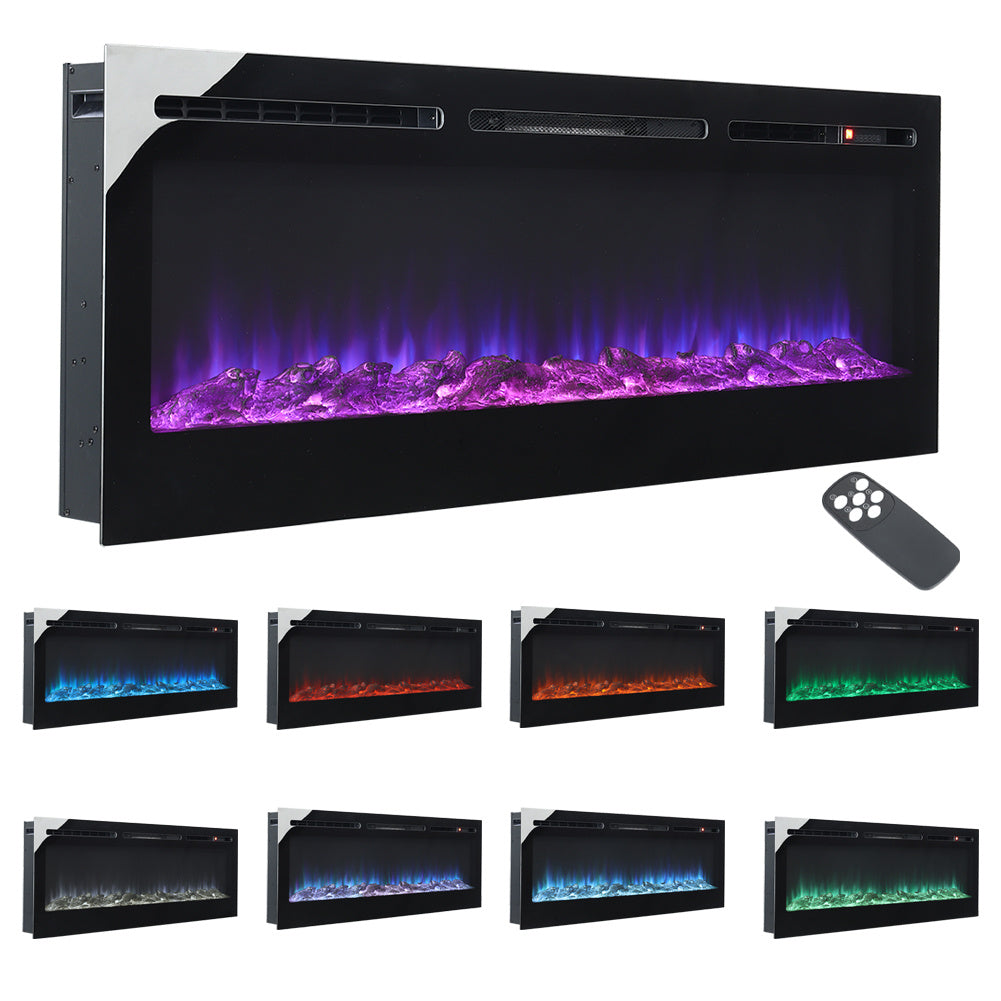 36 Inch Recessed/Wall Mounted Linear Electric Fireplace