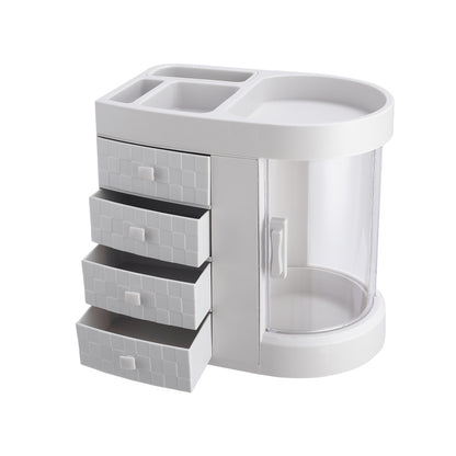 White Acrylic Makeup Cosmetic Organizer with 4 Drawers