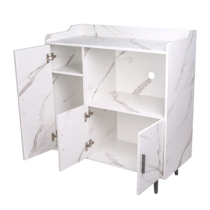 Contemporary Home Sideboard Cabinet with Storage, White