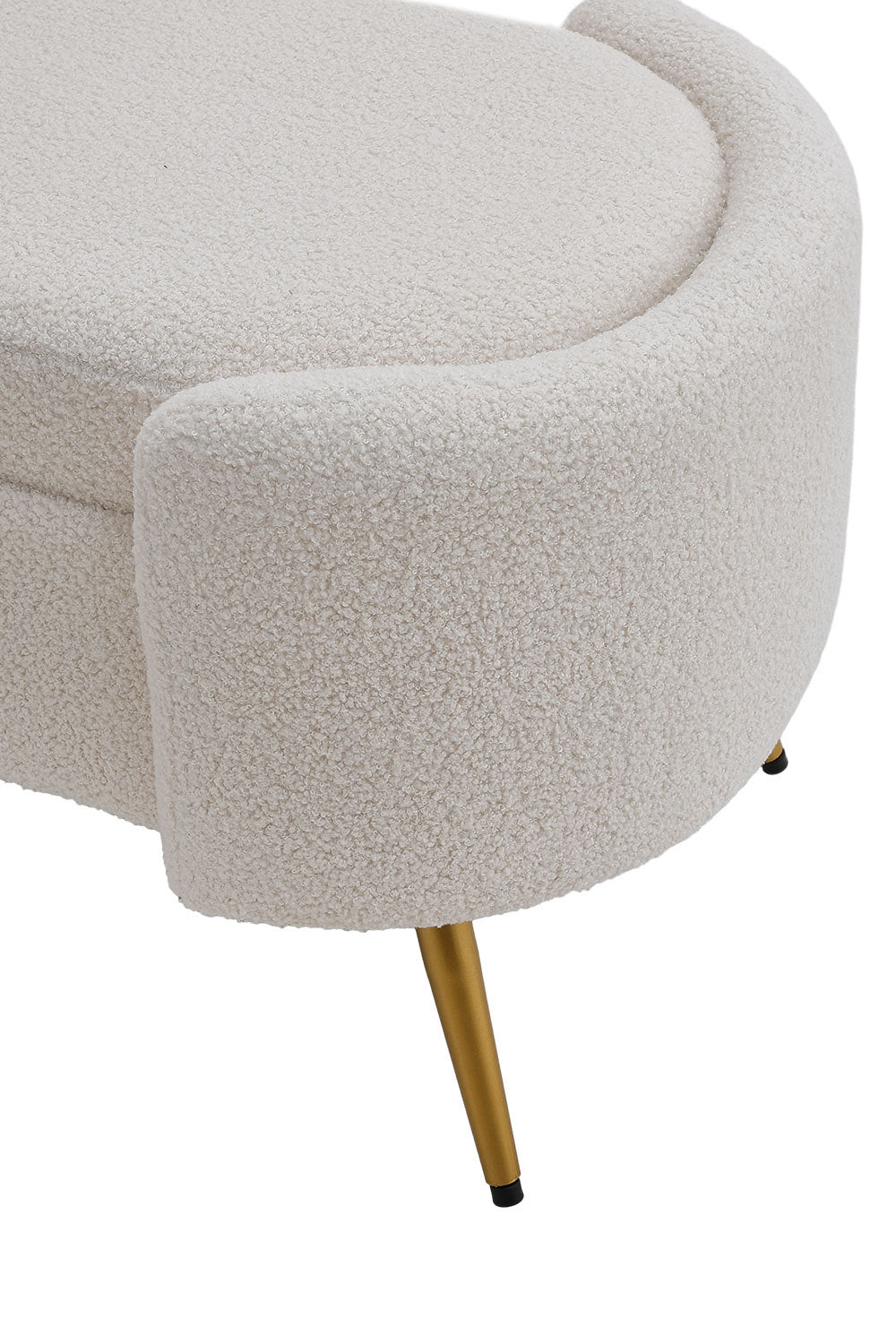 White 100cm W Luxurious Upholstered Accent Bench with Golden Legs