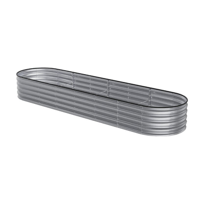 Silver 320cm Oval Shaped Galvanized Steel Raised Garden Bed