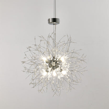 Chrome Beaded Fireworks Pendant Light