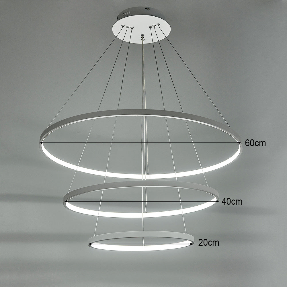 Modern 3 Circle Shape LED Chandelier Ceiling Light , 20+40+60CM Cool White