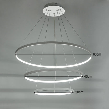 Modern 3 Circle Shape LED Chandelier Ceiling Light , 20+40+60CM Cool White