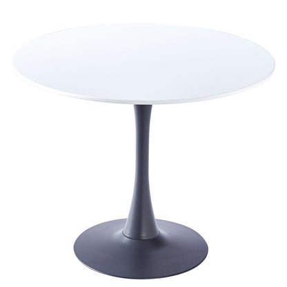 Modern Round Minimalist Dining Table Black and White