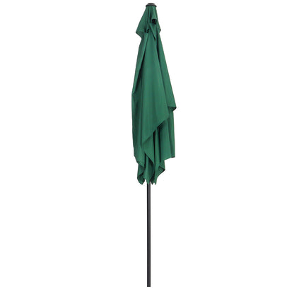 2x3M Parasol Umbrella Patio Sun Shade Crank Tilt with Round Base, Dark Green