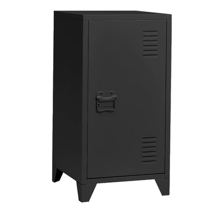 FreeStanding Metal Filing Cabinet Unit with 1 Door and 2 Tier Cabinet, Black