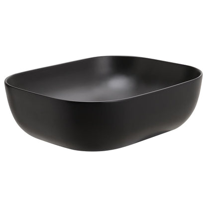 49.5x39cm Rectangular Countertop Vessel Sink Matte Black