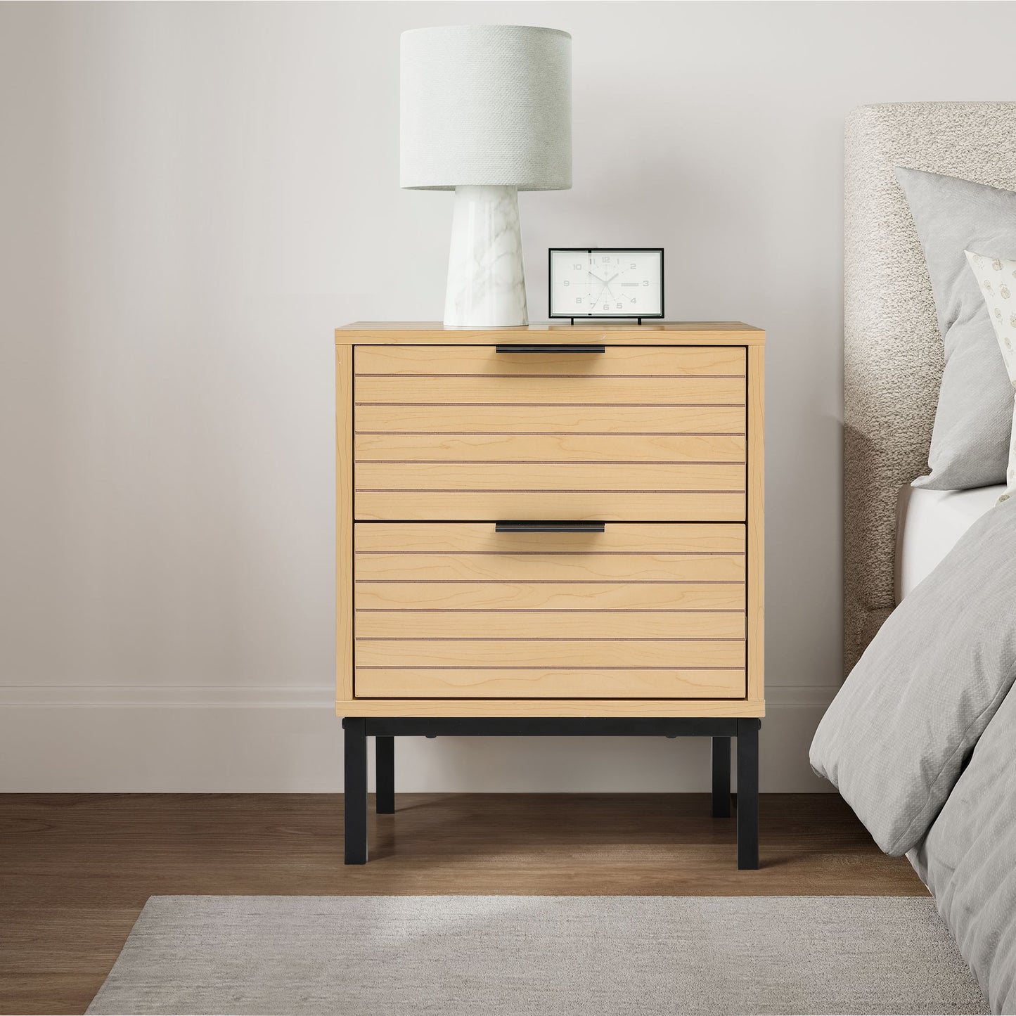 Small Rustic Wood Cabinet with Two Drawers