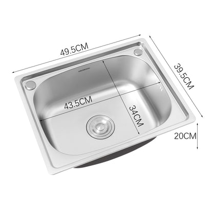 Modern Inset Stainless Steel Single Bowl Sink