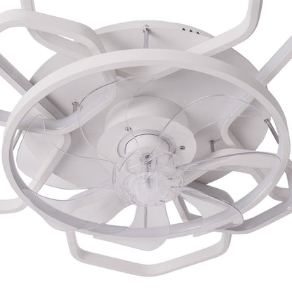 Geometrical Ceiling Mount LED Fan Light,White