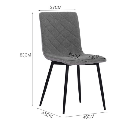 Set of 4 Padded Linen Accent Dining Chairs, Grey
