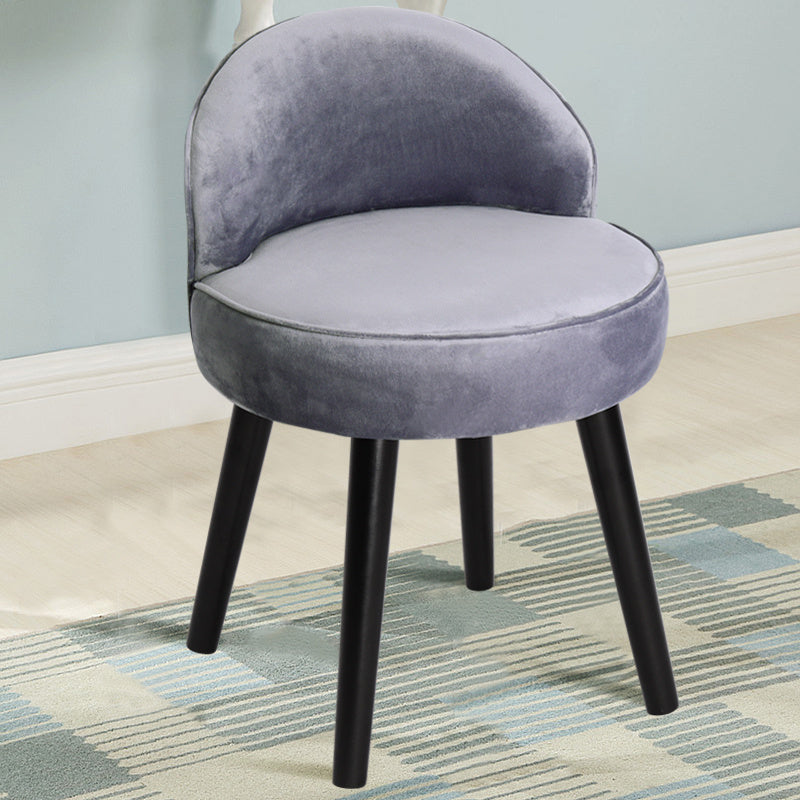 Velvet Dressing Table Stool, Light Grey