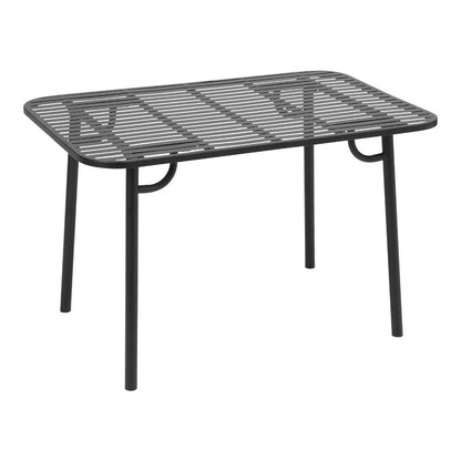 Black Rectangular 120x80cm Outdoor Garden Metal Table