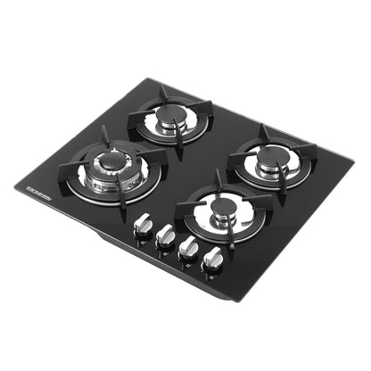 Black Tempered Glass 4 Burner Gas Cooktop