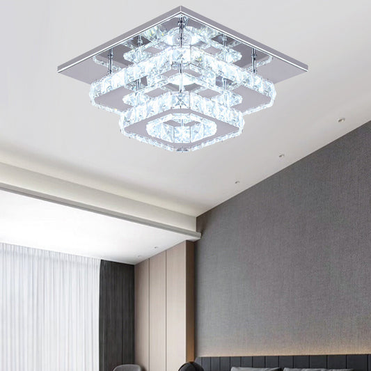 36W LED Ceiling Light Crystal Chandelier Pendant Lamp Dimmable with Remote