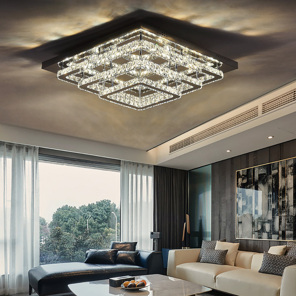 Modern LED Ceiling Light Crystal Chandelier Lamp 60CM Dimmable