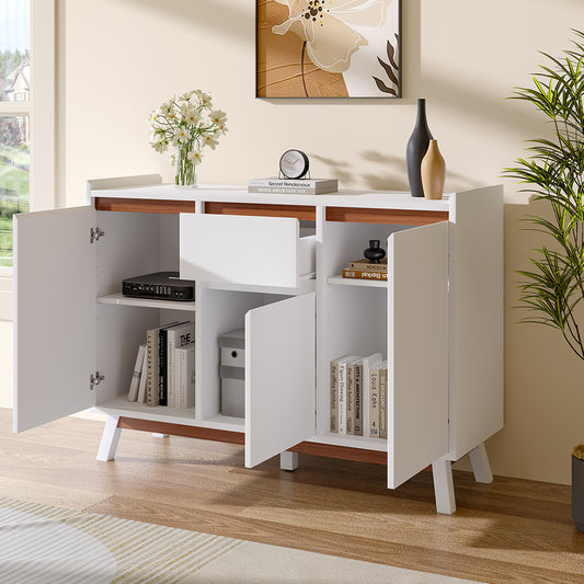 White Storage Dining Room Sideboard with Drawers