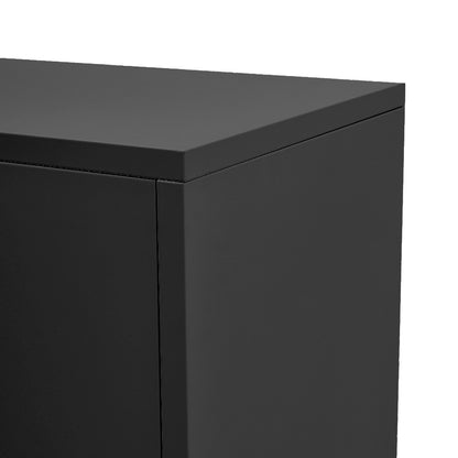 FreeStanding Metal Filing Cabinet Unit with 1 Door and 2 Tier Cabinet, Black