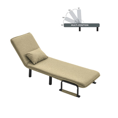 Khaki 3 in 1 Lounge and Sofa Bed with Pillow