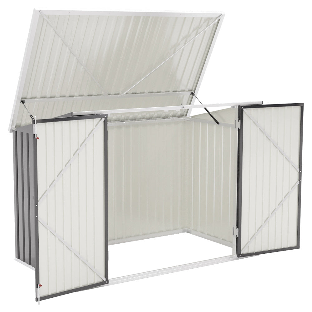 Steel Trash Can Recycle Bin Enclosure Storage Shed