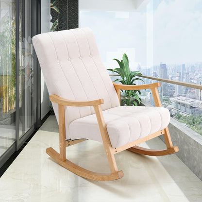 Velvet Upholstered Tufting Rocking Chair