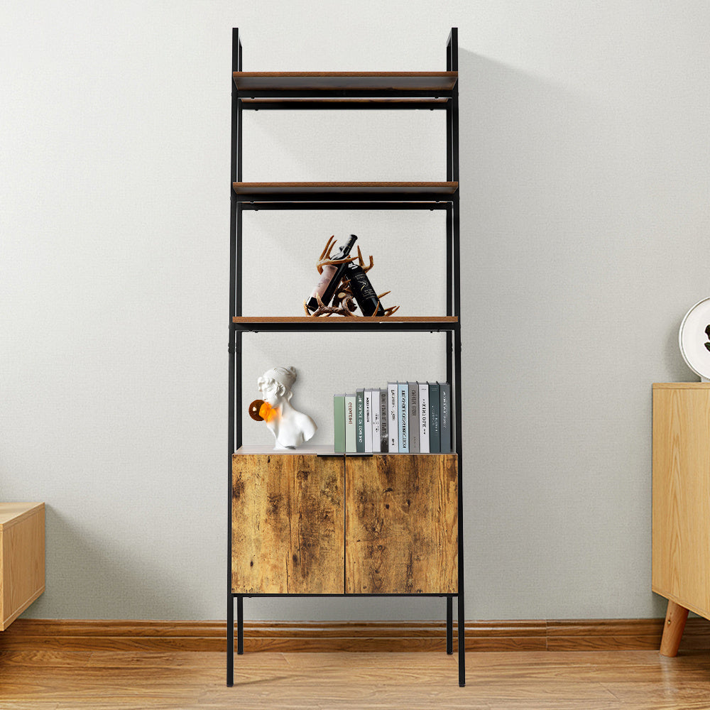 Brown Industrial Style Wooden Bookshelf